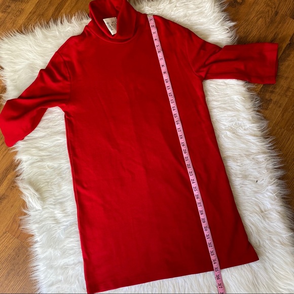 🔥SOLD🔥 Zara Trafaluc Turtleneck 3/4 Sleeve Dress Red S - Picture 15 of 16